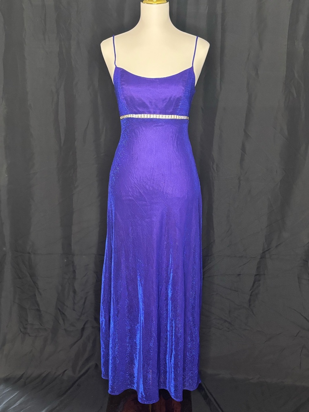 Jump Purple Spaghetti Strap Prom Dress with Rhinestone Waist